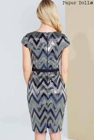 Paper Dolls Zig Zag Sequin Dress